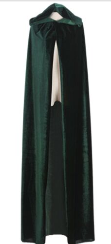 Hooded Velvet Halloween Cloak Cape Wizard Vampire Witch Wedding Wicca Medieval