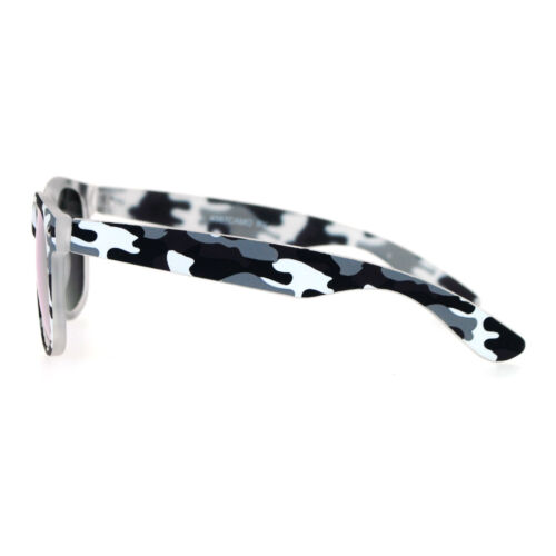 Kid/'s Sunglasses Matted Camo Camouflage Print Mirror Lens Kids Fashion Shades