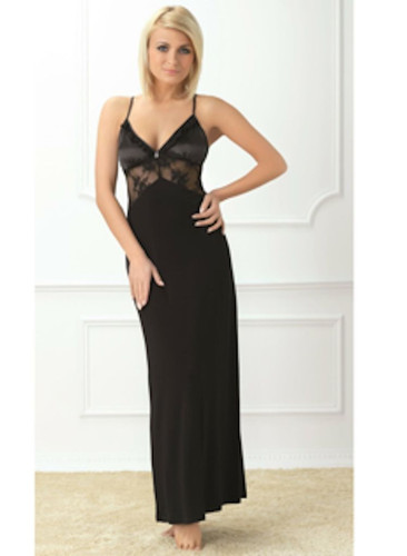 VANILLA Night /& Day Sheer chiffon /& MODAL lunga Pizzo Camicia Da Notte Nuovo