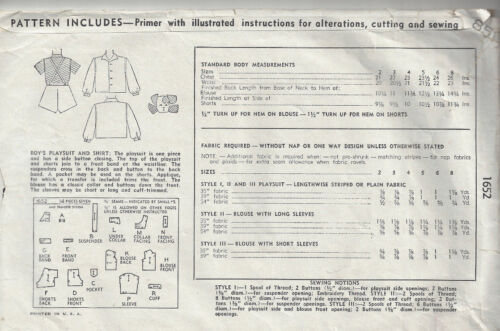 C25 1945 WW2 enfant vintage sewing pattern S2 C21 BOY/'S Combi-short /& chemise