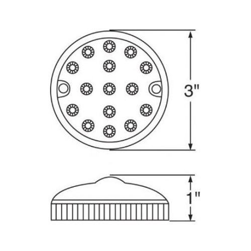 Amber Lens Amber 3/" Round 15 LED Surface Mount Park Turn Signal Lights 2