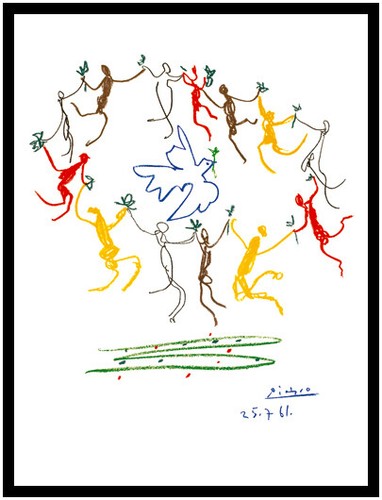 Pablo Picasso La Ronde de la Jeunesse Poster Kunstdruck im Alu Rahmen 80x60cm