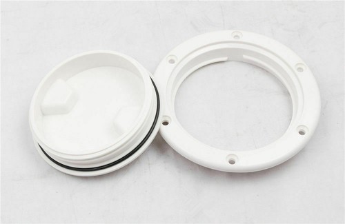 8/" inch ABS White Round Boat Marine Out Deck Plate Inspection Access Hatch Cover