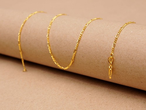 10PC 16-18-20-22-24-26-28-30inch Jewelry 18K GOLD FILLED Figaro Chains Necklaces