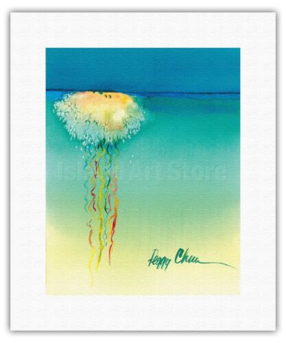 Peggy Chun Hawaii Watercolor Painting Art Print Hawaiian Jellyfish Pololia 