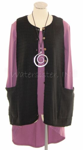 MARGARET WINTERS POT192 Cotton FLUTTER BACK VEST Button Sweater S M L XL 5 COLOR