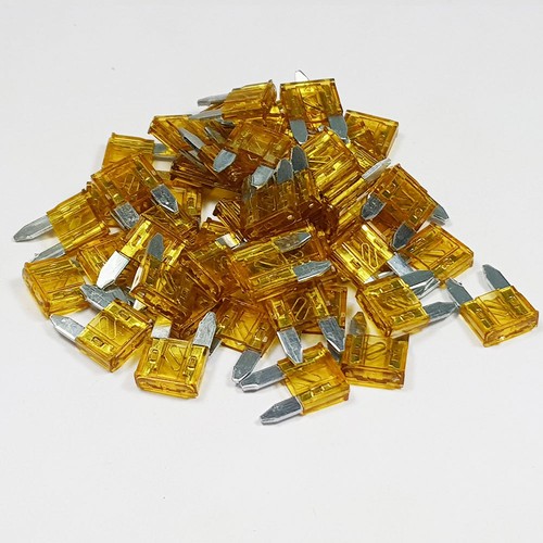 50 x 5 Amp Tan Mini Blade Fuse 5A Amps A ATM Grey Auto Car Van Bike Fuses