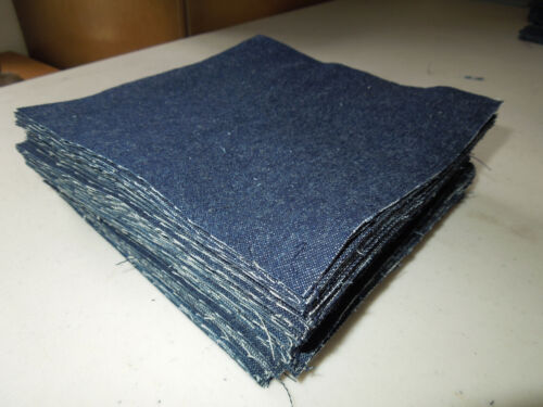 NEW Multiple Colors 25 Denim Fabric Quilt Squares Medium Weight 5" - 8 1/2" 