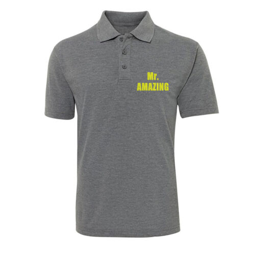 Details about   Mr Amazing Funny Slogan Embroidered Men's Classic Cotton Polo Shirt 