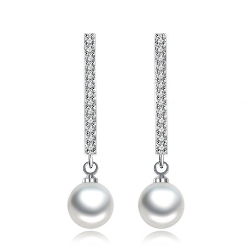 Argent 925 Femme Cristal Perle Pendentif Long Oreille Clous D/'Oreilles Mariage Bijoux