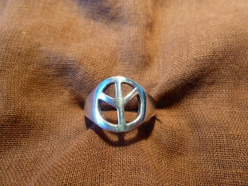Peace Frieden Ring Fingerring 925 Silber Ø 18 mm 3,3 gramm Ringgröße 57 OS 111