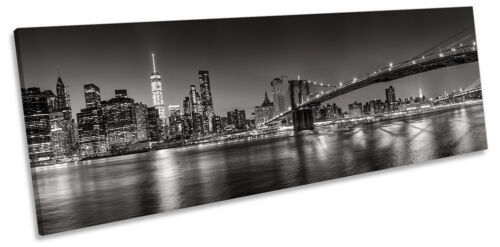 Noir & Blanc New York City Photo Panorama Toile Wall Art Print 