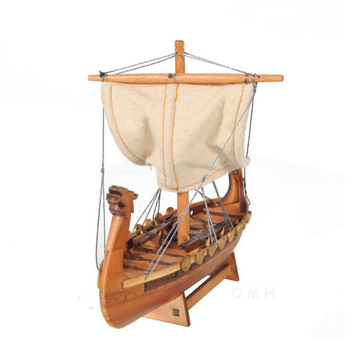Drakkar Dragon Viking Longship Wooden Model Small 6/" Built Ship Decoration New