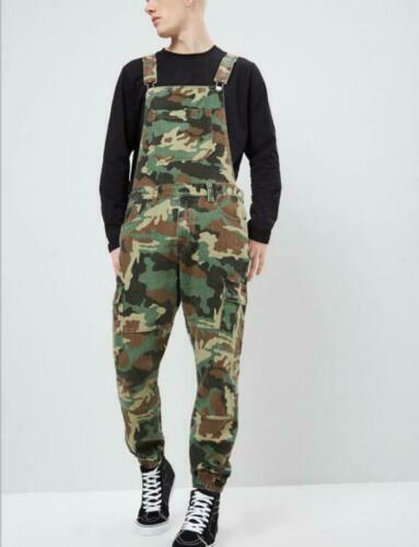 Mens New Fashion Camouflage Slim Fit Harem Pants Suspender Trousers Overall a59