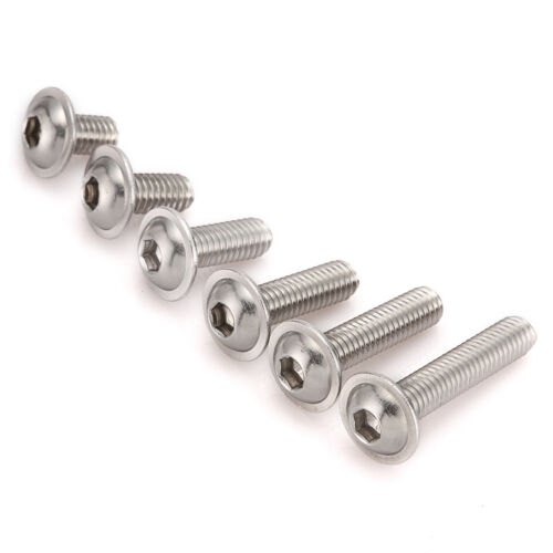 3mm//4mm//5mm//6mmØ Hex Socket Flange Button Washer Head Screw Stainless Steel