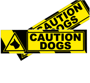 2 X CAUTION DOGS VEHICLE SIGNS SIZES STICKERS MAGNETS MULTI OPTIONS cd5