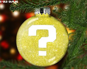 Super Mario Question Block Ornament Glitter Christmas Holidays Handmade New