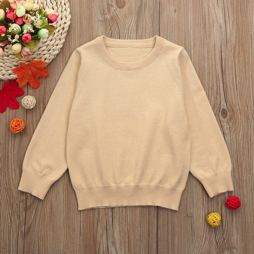 Enfants Bébé Garçon Fille Manches Longues Tricot Pull Tops Chemisier Pull 0-6Y