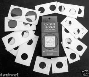 Pkg of 25 2/"x 2/" Cardboard U-DO-IT Holders $2 Toonie or Silver Half Dollar