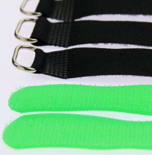 50x Klettband Kabelbinder Öse 30 cm x 20 mm neon grün Klettbänder Kabelklettband
