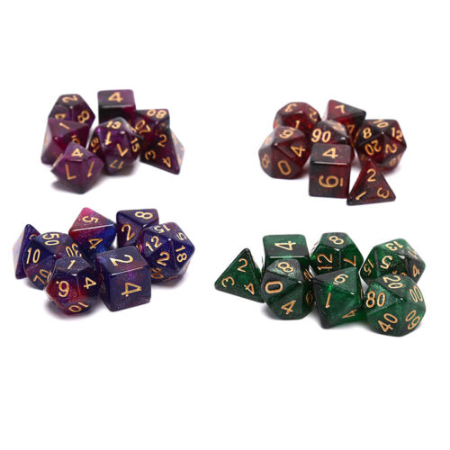 7pcs/Set Digital dice Game Polyhedral Multi Sided Acr Eh 