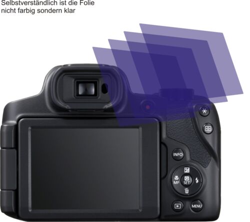 4x Canon PowerShot SX70 HS Schutzfolie Displayschutzfolie KLAR Displayfolie 