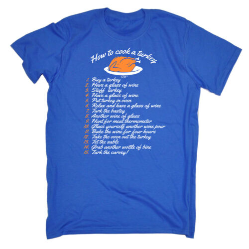Funny T Shirt How To Cook A Turkey Birthday Joke tee Gift Novelty T-SHIRT