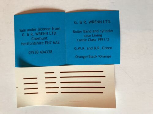 Orange Orange cylinder 1992 Black WRENN model railway CASTLE Boiler Bands