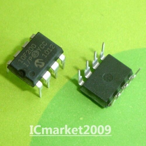 8-Bit Flash Microcontrollers 10 PCS PIC10F200-I//P DIP-8 10F200-I//P 8-Pin
