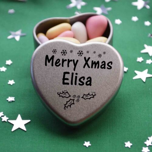 Merry Xmas Elisa Mini Heart Tin Gift Present Happy Christmas Stocking Filler
