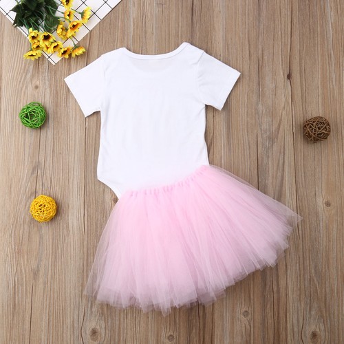 UK Newborn Baby Girls Easter Bunny Tops Romper Tutu Skirt Dress Outfits Set gfee