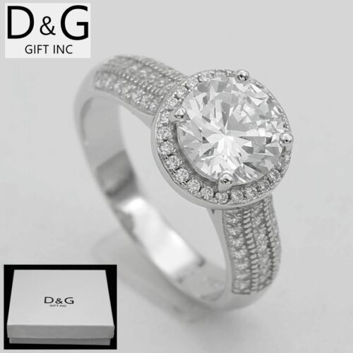 DG Women/'s Sterling Silver Eternity CZ Wedding*Engagement Ring 6 7 8,9 10*BOX