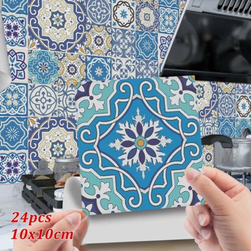 24 Stk Vintage Marokkanische Fliesen Aufkleber Aufkleber Küche Badezim Dekor 