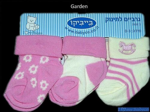 Babyco 3 Pairs Socks Baby Boy Girl Cotton blend  NewBorn Infant Soft 0-3 Months 