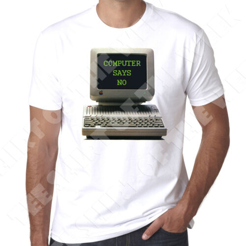 T Shirt Computer Says No Little Britain Inspired Mens Vintage Apple Pc Tshirt Clothes Shoes Accessories Buildersandthings Com Ng