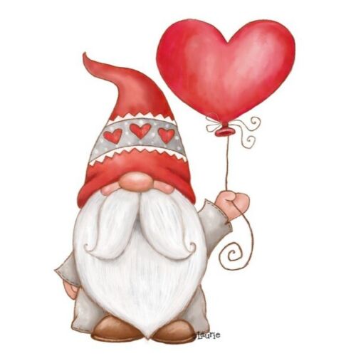 Cute valentines Gnome with heart 