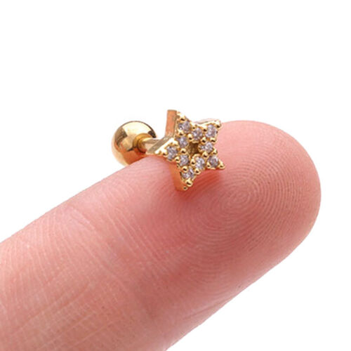 Crystal Bar Barbell Ear Cartilage Tragus Helix Studs Piercing Earrings Jewelr/_fr