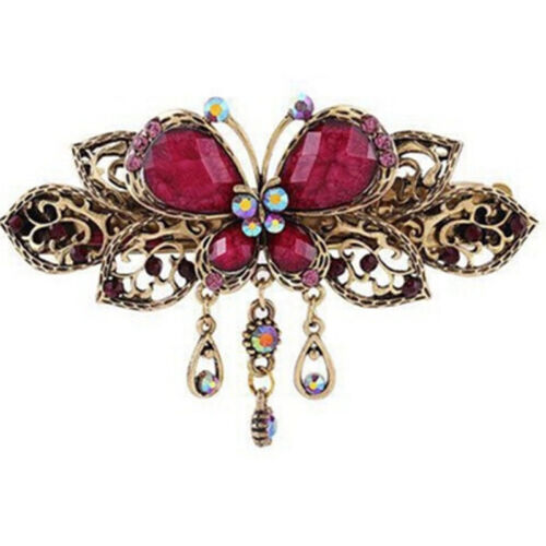 Details about   Ladies Women Hairpin Rhinestone Butterfly Crystal Hair Clips Hairpin FW 