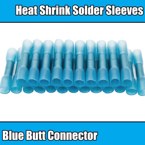 Blue thermorétractables manches fil électrique Butt Bornes Non Sertir Connecteurs 