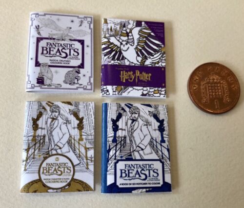 1:12 scale for dolls house Miniature Harry Potter Colouring books x 4