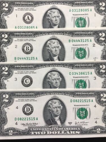 12 District full set 2003 A $2 TWO DOLLAR BILLS ,UNCIRCULATED