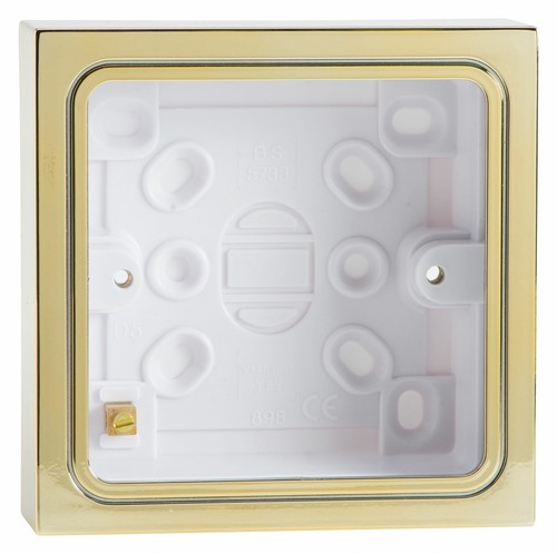 Varilight Prise B Surface Mounted Pattress Boîte Simple 1 Gang Laiton Effet