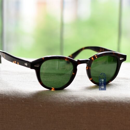 Johnny Depp sunglasses retro mens tortoise glasses green glass lens UV400 SMALL