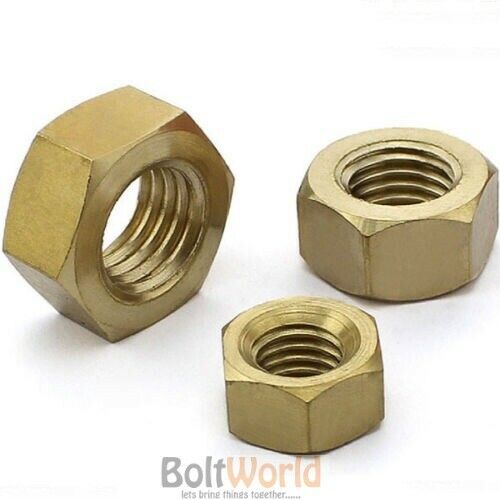 TO M20 DIN 934 SOLID BRASS METRIC HEX HEXAGON FULL NUTS FOR BOLTS /& SCREWS M2