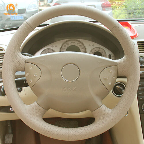 Beige Leather Steering Wheel Cover for Benz W210 E240 E63 E320 E280 02-05 #BA66 