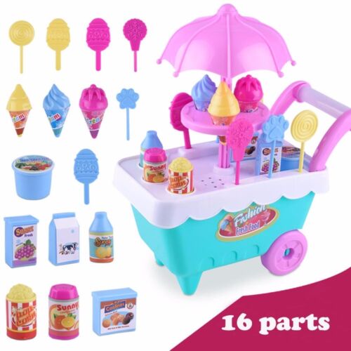 Children Gifts Ice Cream Cart Play Set Kids Pretend Play Food Educate Puzzle Toy