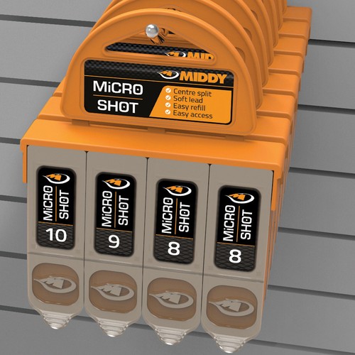 Middy Micro Shot 4-Way Dispenser Centre Split Pole Float Fishing Weights 8,9,10