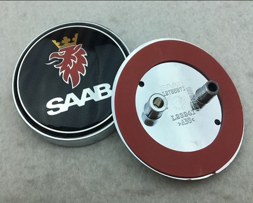 SAAB 68mm BOOT TRUNK REAR BADGE Emblem 2 PIN 93 95 9-3 9-5 2003-2010