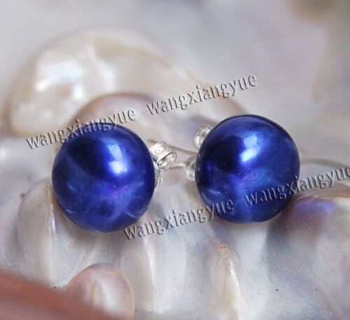 Wholesale 5 Couleurs 7-8 mm Genuine Akoya Cultured Pearl Argent Clous d'oreilles AAA 