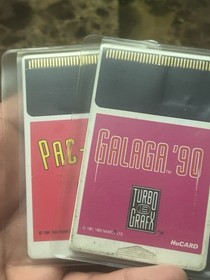 Galaga '90 + PAC-Land (TurboGrafx-16) Turbo Grafx video game HU card only 2 Game